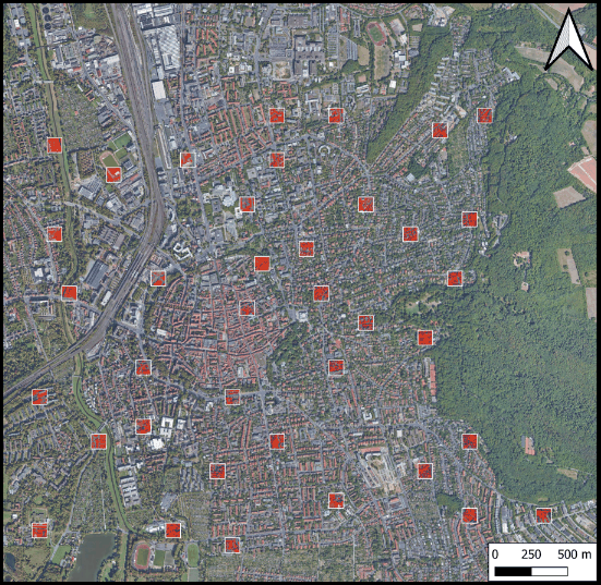 Deep learning segmentation results for automated urban tree detection and counting